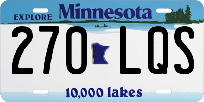 MN license plate 270LQS