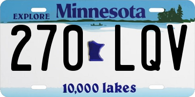 MN license plate 270LQV
