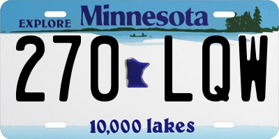 MN license plate 270LQW