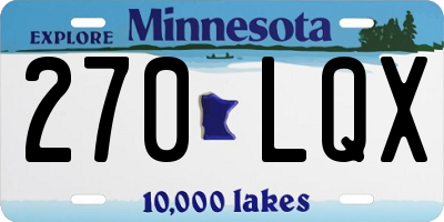 MN license plate 270LQX