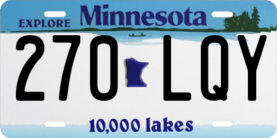 MN license plate 270LQY