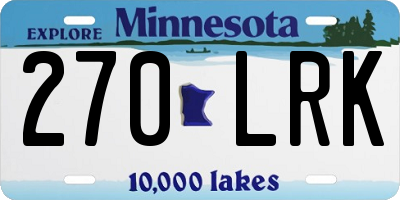 MN license plate 270LRK