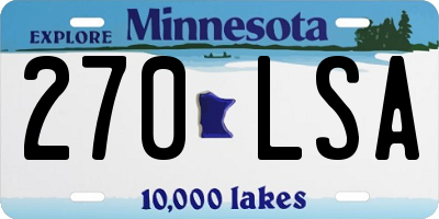 MN license plate 270LSA