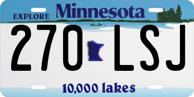 MN license plate 270LSJ