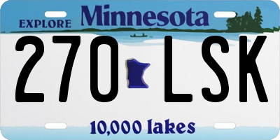 MN license plate 270LSK