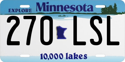 MN license plate 270LSL