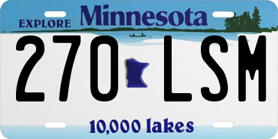 MN license plate 270LSM
