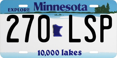 MN license plate 270LSP