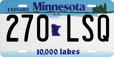MN license plate 270LSQ