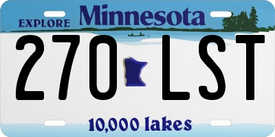 MN license plate 270LST