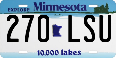 MN license plate 270LSU