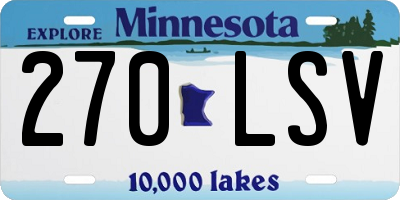 MN license plate 270LSV