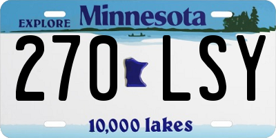 MN license plate 270LSY