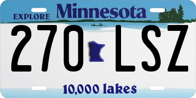 MN license plate 270LSZ