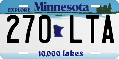 MN license plate 270LTA