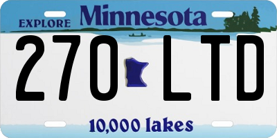 MN license plate 270LTD