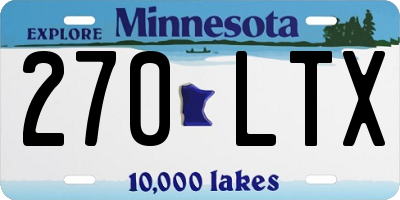 MN license plate 270LTX