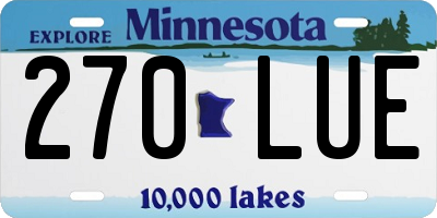 MN license plate 270LUE