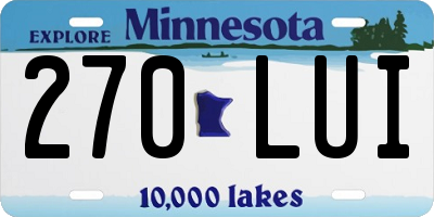 MN license plate 270LUI