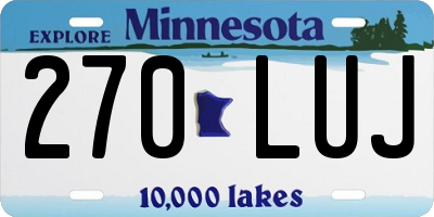 MN license plate 270LUJ