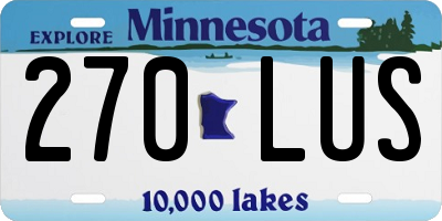 MN license plate 270LUS