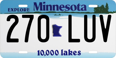 MN license plate 270LUV