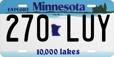 MN license plate 270LUY