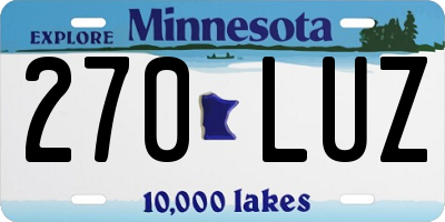 MN license plate 270LUZ