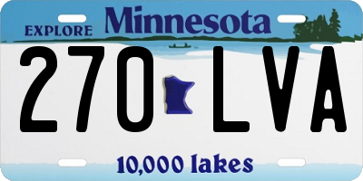 MN license plate 270LVA