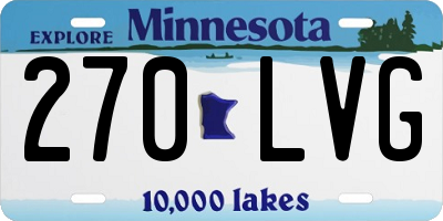 MN license plate 270LVG
