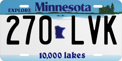 MN license plate 270LVK