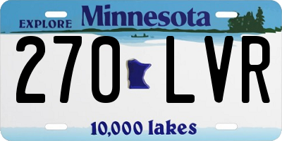 MN license plate 270LVR