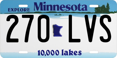 MN license plate 270LVS