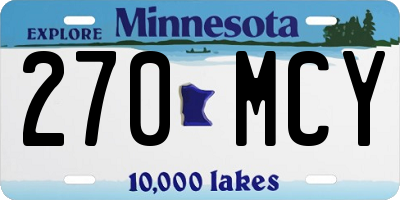 MN license plate 270MCY