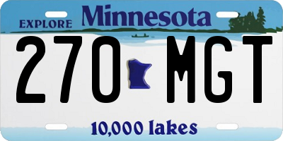 MN license plate 270MGT