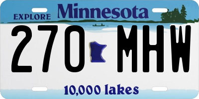 MN license plate 270MHW