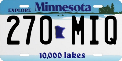 MN license plate 270MIQ
