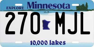 MN license plate 270MJL