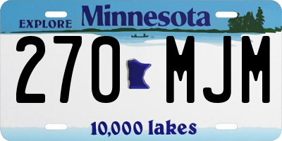 MN license plate 270MJM