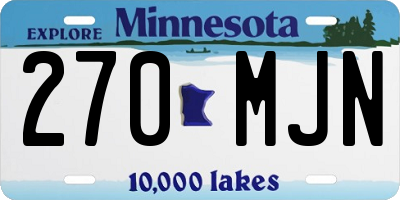 MN license plate 270MJN