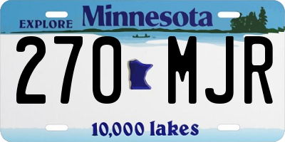MN license plate 270MJR