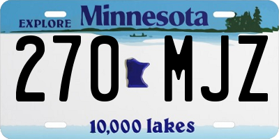 MN license plate 270MJZ