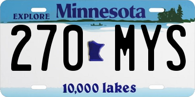 MN license plate 270MYS