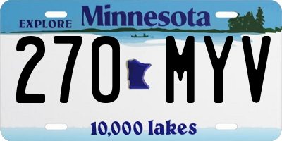 MN license plate 270MYV