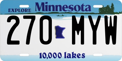 MN license plate 270MYW