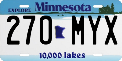 MN license plate 270MYX