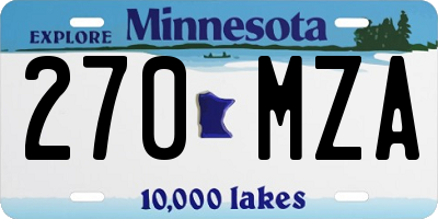 MN license plate 270MZA