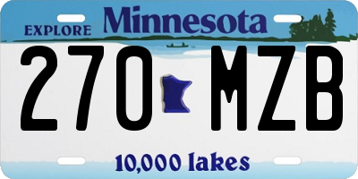MN license plate 270MZB