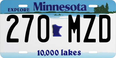 MN license plate 270MZD
