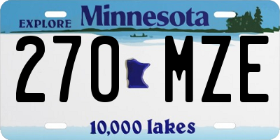 MN license plate 270MZE